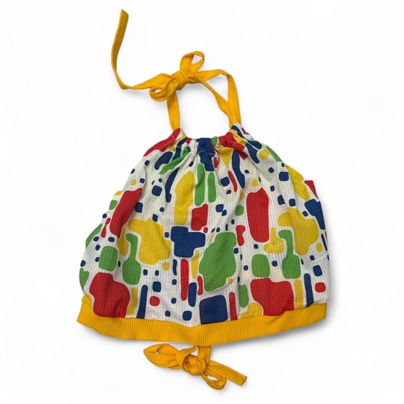 Vintage 1960s Playtown Halter Top & High Waist Shorts Set w/ Original Bag Sz 14 - Picture 2 of 9